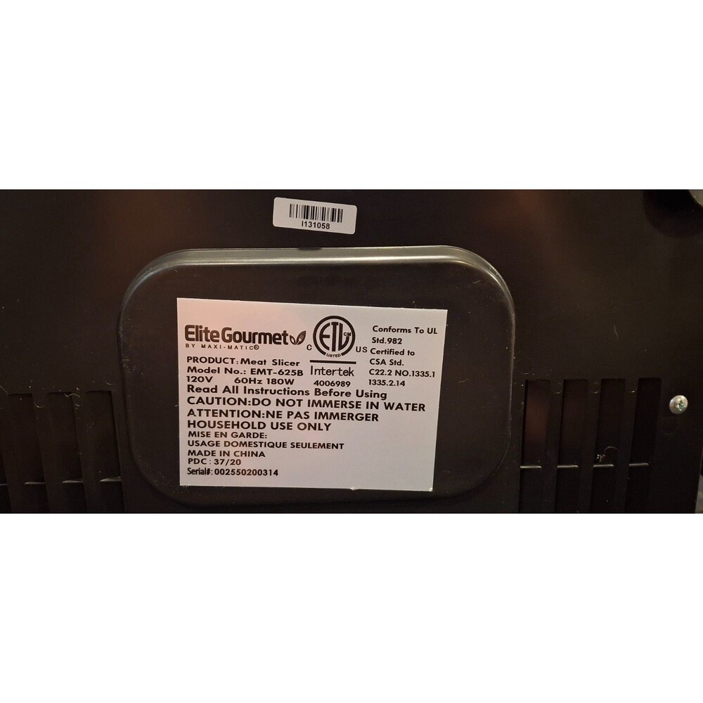 Elite Gourmet EMT-625B Ultimate Precision Electric Deli Food Graphite Black - Picture 10 of 16